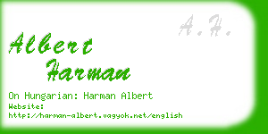 albert harman business card